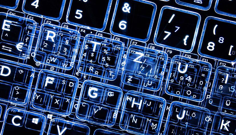 Tasten einer beleuchteten Tastatur. Tasten einer beleuchteten Tastatur.
