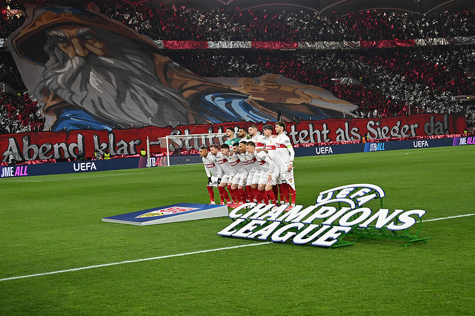 Der VfB Stuttgart, Team und Fans, wollen PSG herausfordern.