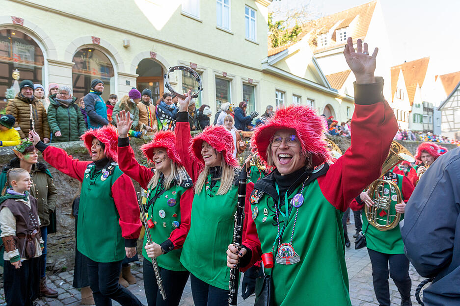 Laut Umzugsminister Markus Weyhing der Wimpfener Faschingsgesellschaft (WFG)  war es ein unfallfreier "wundersch&ouml;ner Tag". Alles sei entspannt verlaufen.
