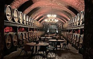 Im staatlichen Hofkeller in Würzburg lagern die Fässer von Fassbodenschnitzer Theobald ein. Hier ist auch die Arbeitsstätte des Künstlers.
Foto: Julia Haaga Im staatlichen Hofkeller in Würzburg lagern die Fässer von Fassbodenschnitzer Theobald ein. Hier ist auch die Arbeitsstätte des Künstlers.
Foto: Julia Haaga