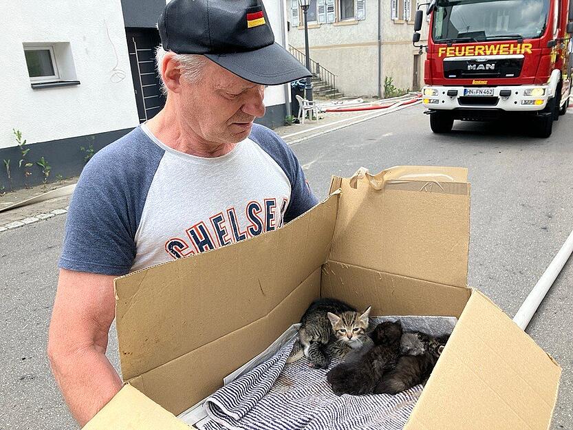 Anwohner Gerhard Ültzhöfer war in Sorge um seinen Katzen mit ihren Jungen.