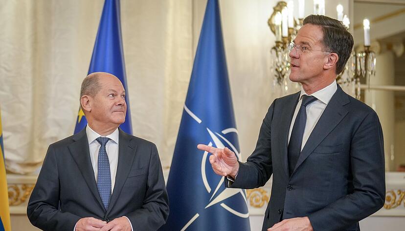 Scholz und Rutte in Helsinki. Scholz und Rutte in Helsinki.