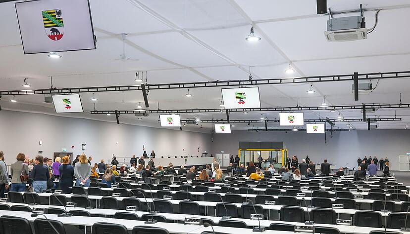 Das tempor&auml;re Gerichtsgeb&auml;ude des Landgerichtes Magdeburg.