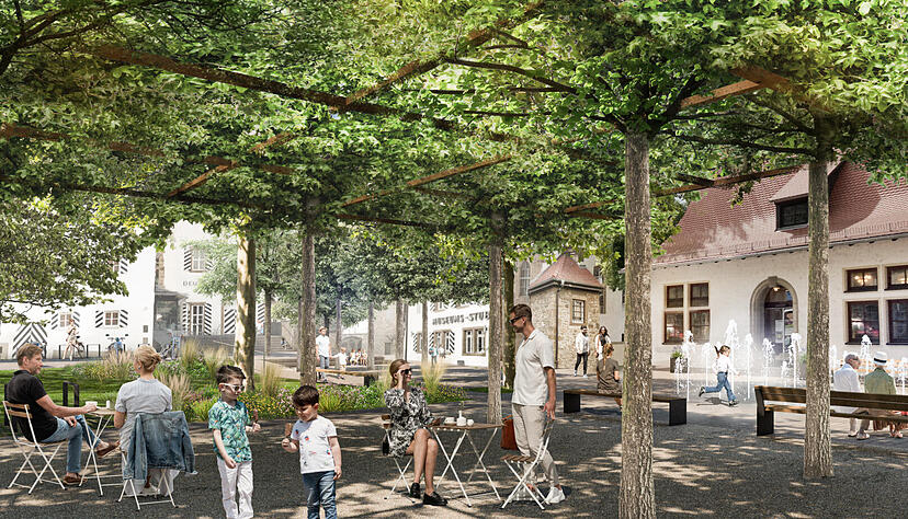 Ein Entwurf, wie der umgestaltete Schlossplatz Neckarsulm hätte aussehen können. Ein Entwurf, wie der umgestaltete Schlossplatz Neckarsulm hätte aussehen können.