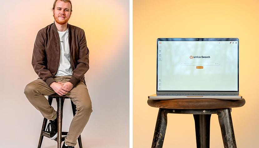 Phlipp Reißel ist Mitgründer und CEO vom Start-up Ambersearch. Die Suchleiste ähnelt dem Ausgangsbild von Google. Phlipp Reißel ist Mitgründer und CEO vom Start-up Ambersearch. Die Suchleiste ähnelt dem Ausgangsbild von Google.