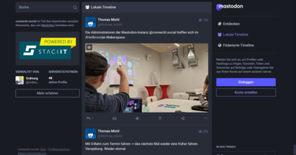 So sieht die Mastodon-Instanz des Heilbronner Vereins Connect.IT aus.