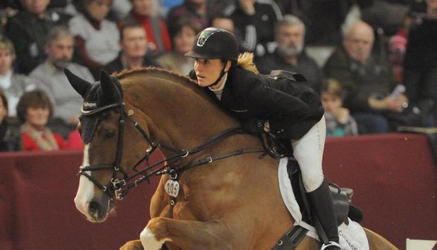 Janne-Friederike Meyer wurde beim ersten Hauptspringen in Redefin Zweite. Foto: Bernd Settnik