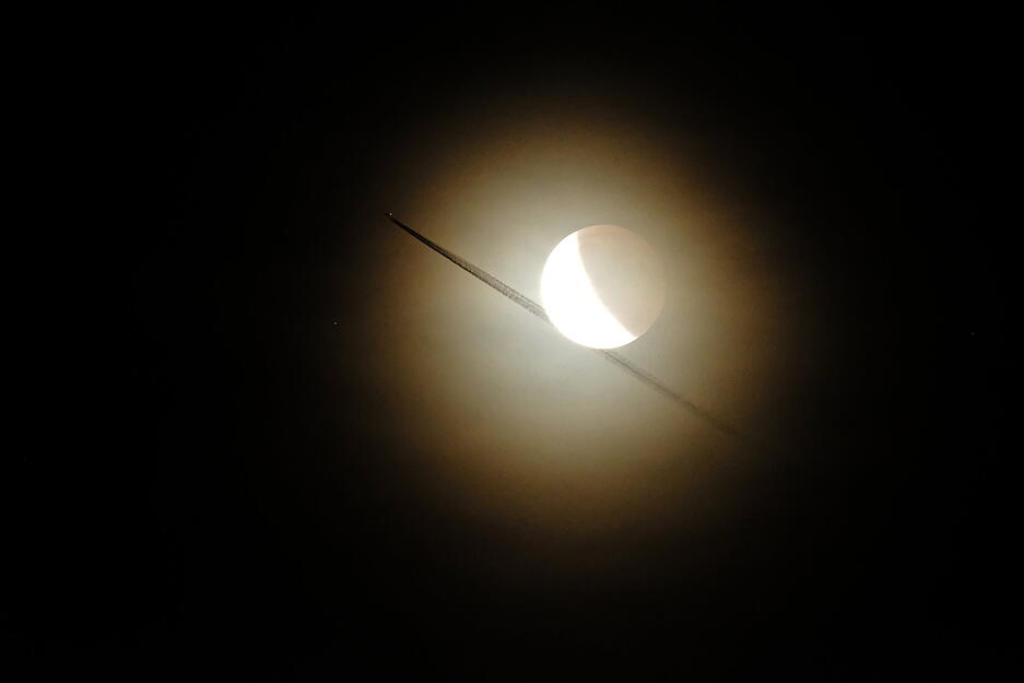 Über Flein war die totale Mondfinsternis klar am Nachthimmel zu sehen.