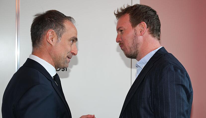 Oliver Mintzlaff (l) hat über den Umgang mit der deutschen Nationalmannschaft und Julian Nagelsmann (r) gesprochen.