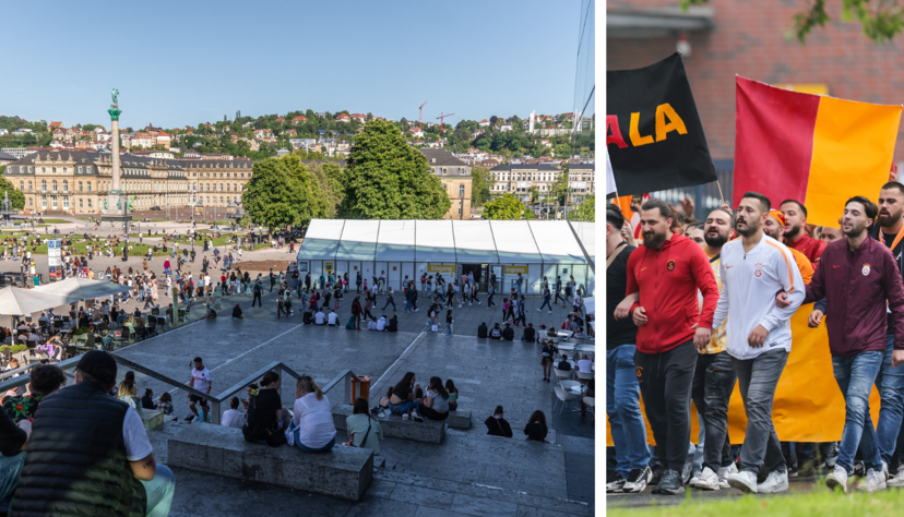 In den Sozialen Medien ist ein Video aufgetaucht, in dem Fans des Clubs Galatasaray Istanbul auf dem Stuttgarter Schlossplatz "Ausl&auml;nder raus" gerufen haben sollen. (Symbolfotos)