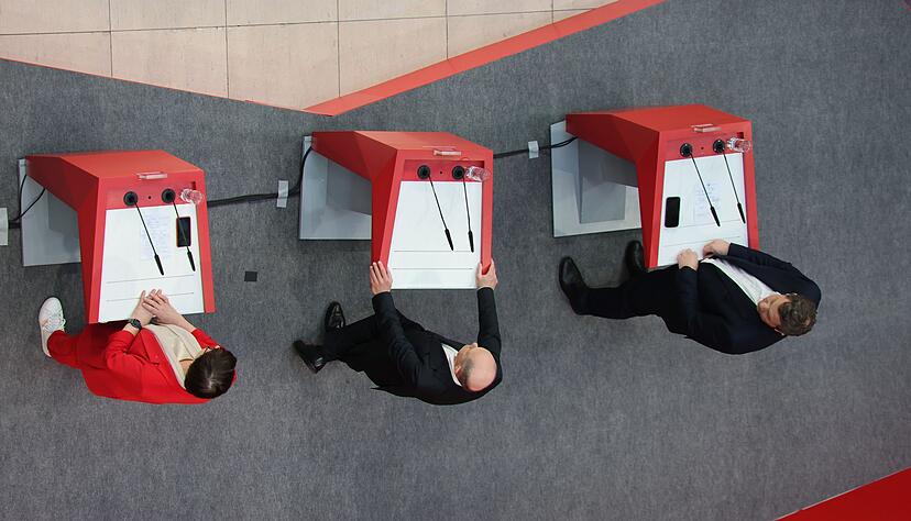 Die Parteispitze trat im Willy-Brandt-Haus auf.