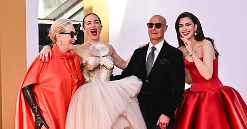Meryl Streep (l-r), Emily Blunt, Stanley Tucci und Anne Hathaway besuchen die Weltpremiere von  &laquo;Der Teufel tr&auml;gt Prada 2 in der David Geffen Hall.