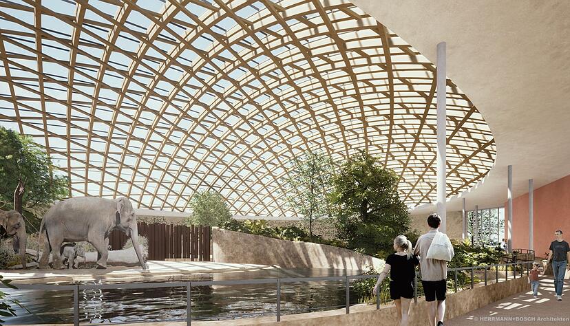 Die neue Elefantenwelt ist das gr&ouml;&szlig;te Bauprojekt in der Geschichte des landeseigenen Stuttgarter Zoos.