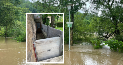 In Sindringen ist der Kocher über die Ufer getreten.