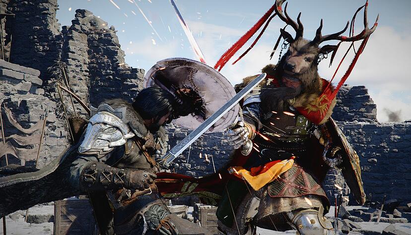 Ich glaub' mich streift ein Elch: Kampfszene aus &laquo;Crimson Desert.&raquo;