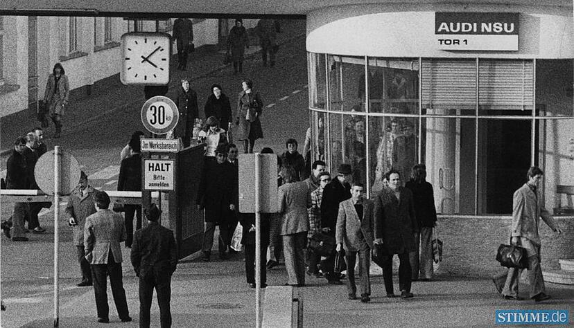 Zusammengestellt von Archiv und Dokumentation der Heilbronner Stimme -
Mit diesem Bild und dem Titel "Audi-NSU-Neckarsulm soll geschlossen werden" macht die Heilbronner Stimme am 8. Februar 1975 ihre Titelseite auf.