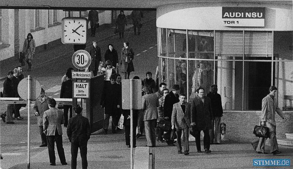 Zusammengestellt von Archiv und Dokumentation der Heilbronner Stimme -
Mit diesem Bild und dem Titel "Audi-NSU-Neckarsulm soll geschlossen werden" macht die Heilbronner Stimme am 8. Februar 1975 ihre Titelseite auf.