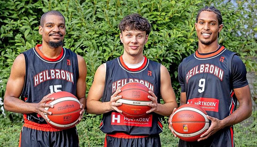Marques Charlton, Nik Fassnacht und Dariusz Blank (von links) sind drei der insgesamt elf Neuzugänge im Regionalliga-Team der TSG Heilbronn Reds. Marques Charlton, Nik Fassnacht und Dariusz Blank (von links) sind drei der insgesamt elf Neuzugänge im Regionalliga-Team der TSG Heilbronn Reds.