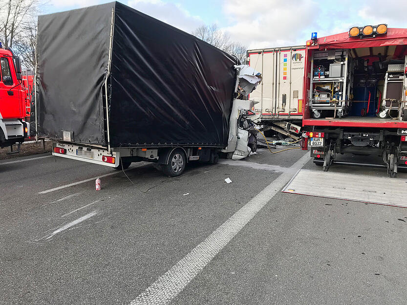 Lkw-Auffahrunfall auf der A6 bei Weinsberg