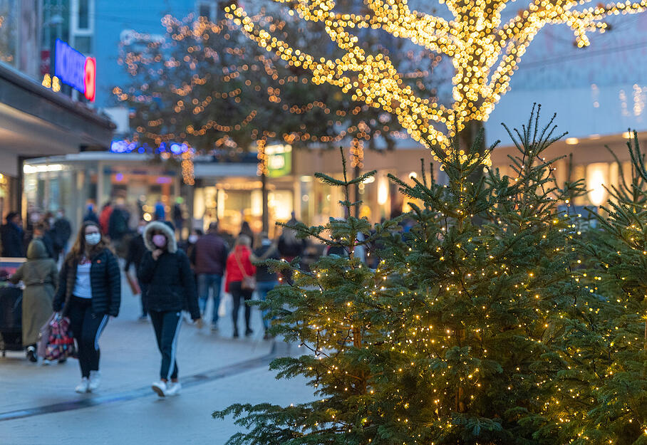 Heilbronner Fußgängerzone vor dem drohenden Lockdown Heilbronner Fußgängerzone vor dem drohenden Lockdown