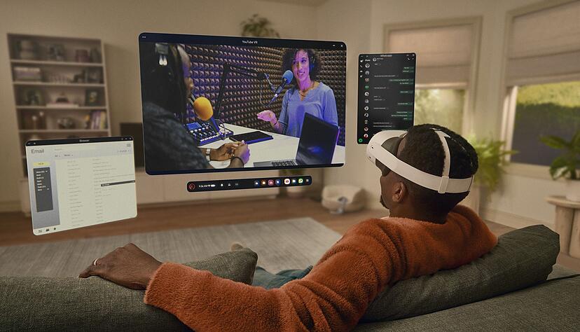 Virtuelle Realit&auml;t kann die Quest 3S, aber auch virtuelle Inhalte in den gefilmten Raum einblenden ist mit der verbauten Hardware kein Problem.