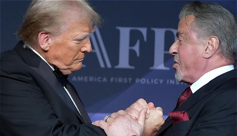 Zwei, die sich gern haben: US-Pr&auml;sident Donald Trump und Actionfilm-Ikone Sylvester Stallone, (Archivbild)