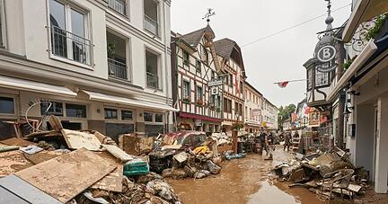 Unwetter lösten Mitte Juli in Rheinland-Pfalz und Nordrhein-Westfalen eine Hochwasserkatastrophe aus.