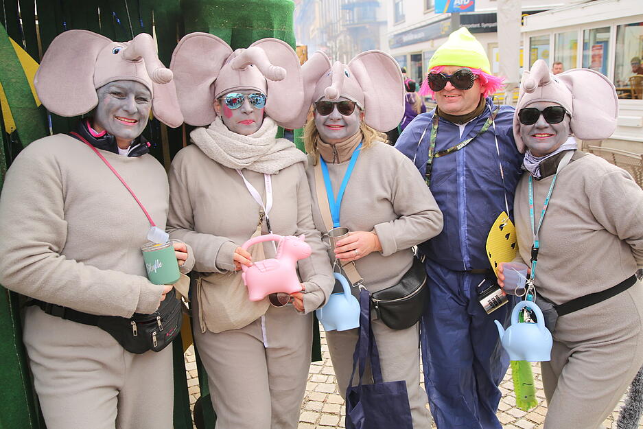 Tierkost&uuml;me pr&auml;gen das Bild des diesj&auml;hrigen Faschingsumzugs unter dem Motto &bdquo;Kolping Zoo&ldquo;.
