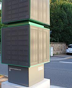 Seit Juli stehen in direkter N&auml;he neue Luftfilter in der Stra&szlig;e.
Fotos: Veigel/Friese