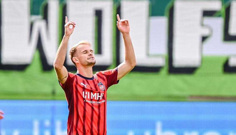 Leonardo Scienza erzielte Heidenheims einziges Tor gegen Wolfsburg.