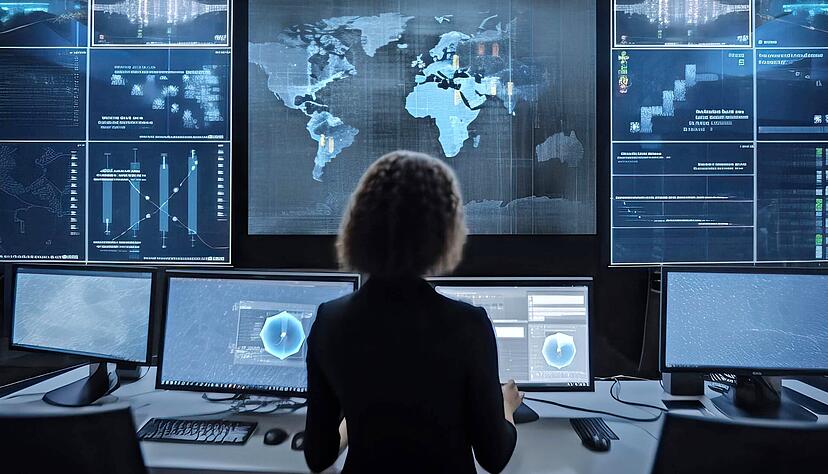 Die Welt auf einen Blick: Fotografieren ist in der Cyber-Zentrale zwar verboten, aber so ungefähr muss man sich die Kontrolleinheit vorstellen.
Foto: gion like/stock.adobe.com