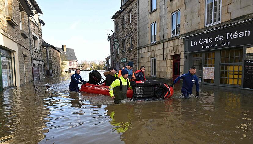 Im Januar 2025 f&uuml;hrten &uuml;berdurchschnittlich starke Niederschl&auml;ge in einigen Regionen Westeuropas zu &Uuml;berschwemmungen wie hier im franz&ouml;sischen Pont-Rean. (Archivbild)