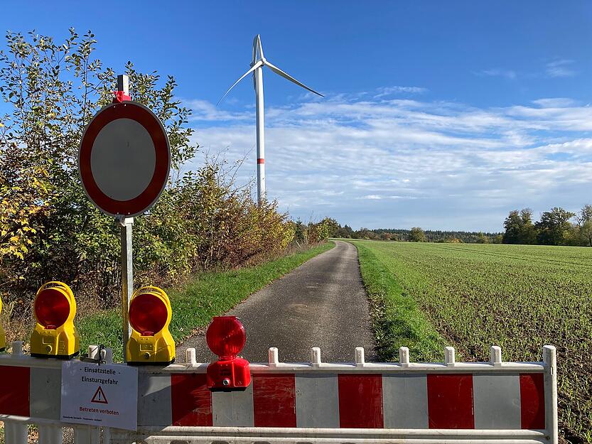 Windrad bei Seckach stark beschädigt Windrad bei Seckach stark beschädigt