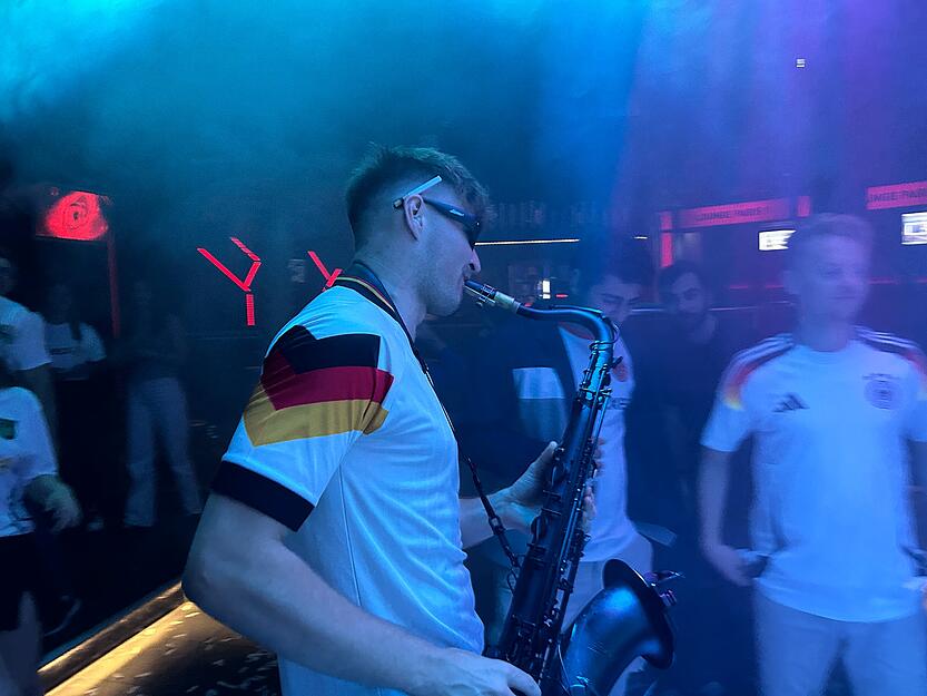 Saxophonist Andre Schnura spielt im Heilbronner Musikpark.