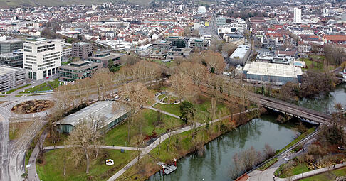 Der Bildungscampus soll an die Innenstadt heranrücken, Soleo, Eisstadion und Rollsporthalle am Europaplatz umziehen.