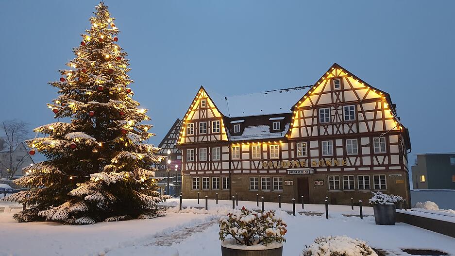 Die Goldene Sonne in Neuenstein (Dezember 2020). Leserfoto: Heinrich Brehm