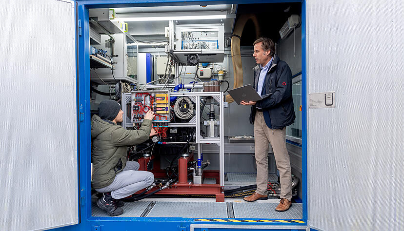 Gehört zum Campus Sontheim der Hochschule Heilbronn: Dort steht ein Prüfstand für Wasserstoffmotoren. Foto: Mario Berger Gehört zum Campus Sontheim der Hochschule Heilbronn: Dort steht ein Prüfstand für Wasserstoffmotoren. Foto: Mario Berger
