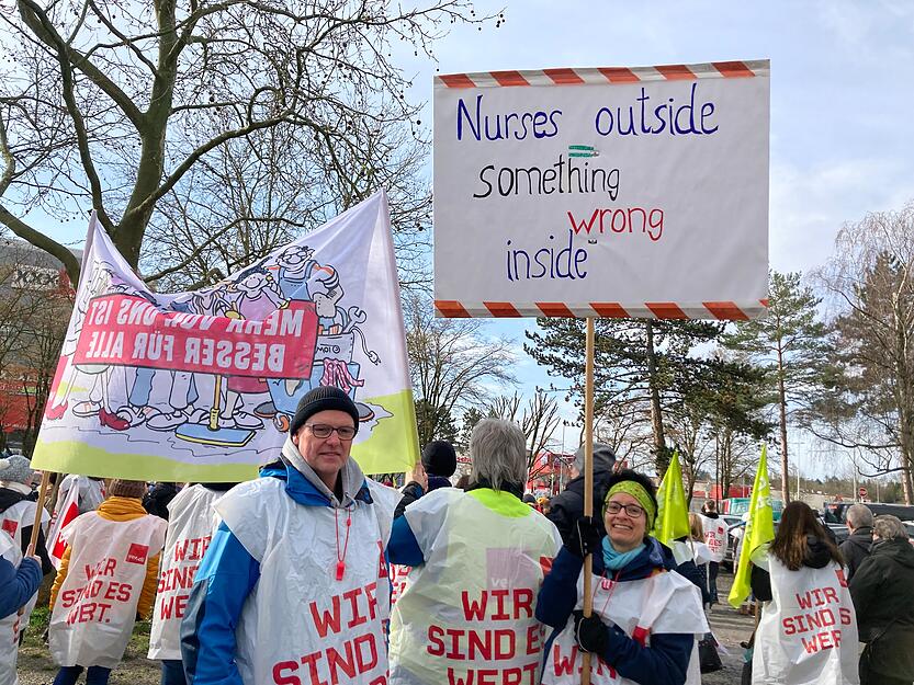 Warnstreik am SLK-Klinikum Gesundbrunnen