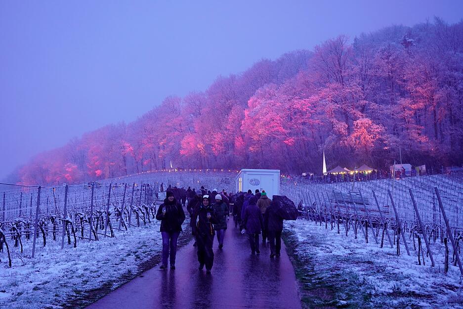 Bretzfelder Rebenglühen 2022 bei Schnee in Siebeneich