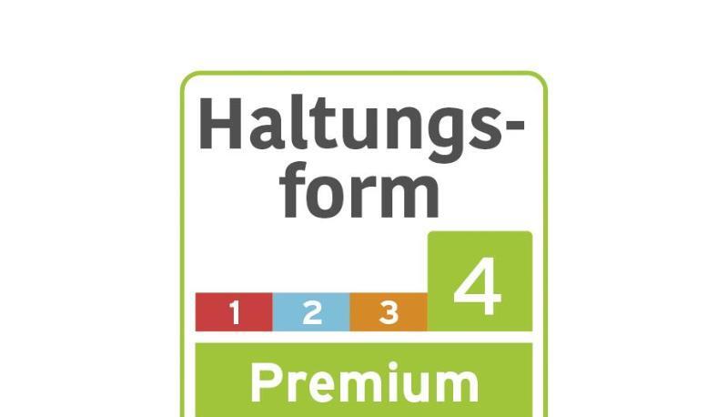 Die Haltungskennzeichnung &laquo;Premium&raquo; (Stufe 4) der Initiative Tierwohl (ITW).