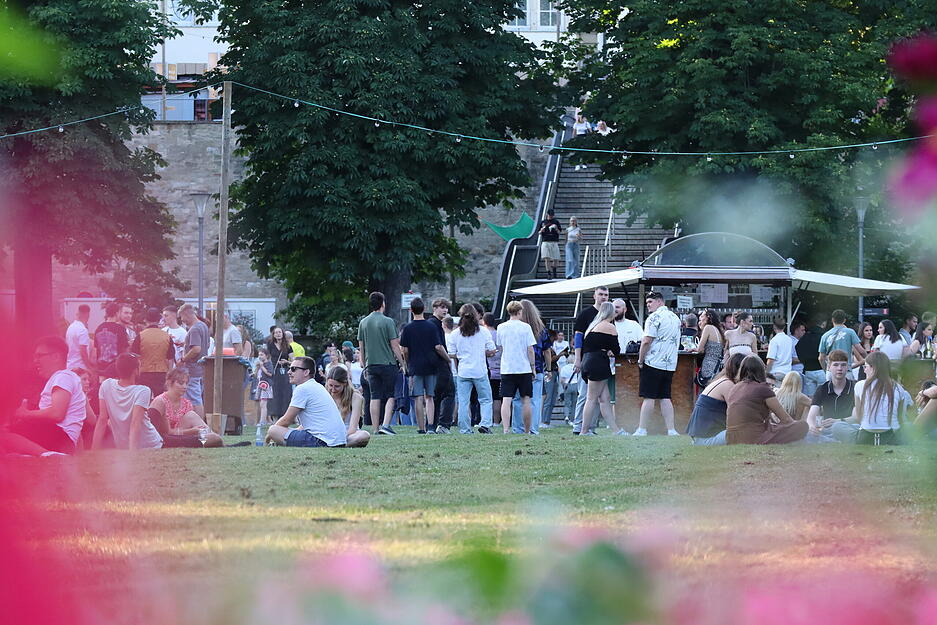 Nicht nur auf dem Marktplatz findet das Hohenloher Weindorf statt. Auch rund um das Schloss und im Hofgarten sind die Besucher in Öhringen unterwegs. Nicht nur auf dem Marktplatz findet das Hohenloher Weindorf statt. Auch rund um das Schloss und im Hofgarten sind die Besucher in Öhringen unterwegs.