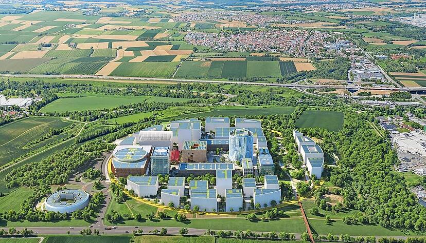 Bekannte Visualisierung: So soll der Ipai-Campus am Ende aussehen. Bekannte Visualisierung: So soll der Ipai-Campus am Ende aussehen.