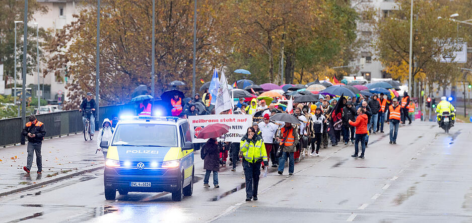 750 Teilnehmer bei Demo in Heilbronn gegen Ampel