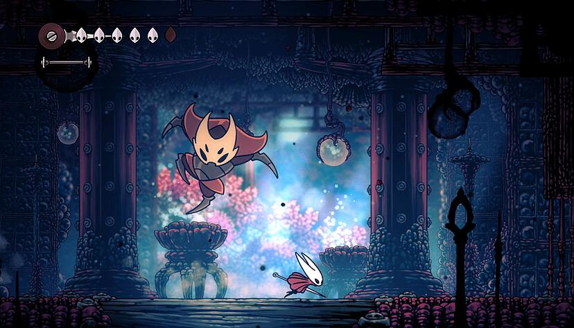 Hornet in einem Boss-Fight in «Hollow Knight: Silksong».