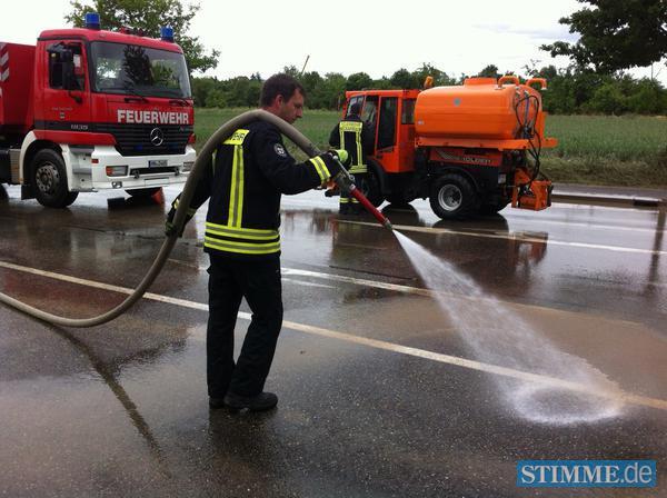Stra&szlig;enreinigung in Neckarsulm.