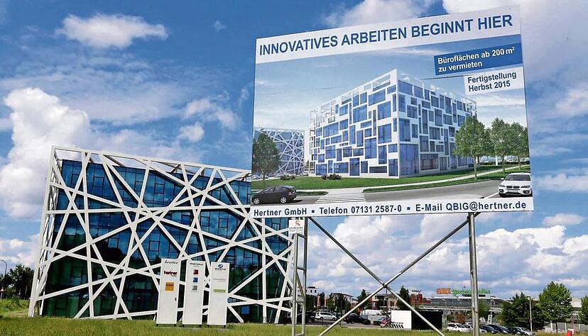 Ein zweiter, markanter Neubau mit einer wei&szlig;en Au&szlig;enh&uuml;lle soll im Schwabenhof an der Lise-Meitner-Stra&szlig;e entstehen.Foto: Guido Sawatzki