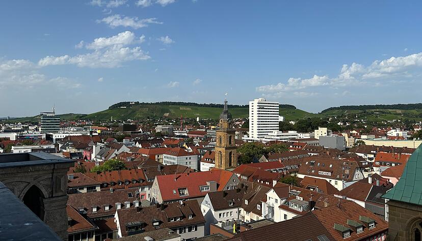 Der Blick vom Kiliansturm auf den Wartberg Der Blick vom Kiliansturm auf den Wartberg