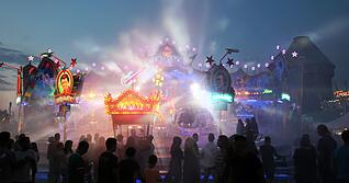 Remmidemmi auf der Heilbronner Theresienwiese. Rund 100 Schausteller waren diesmal beim Volksfest dabei. Am Abend waren viele Besucher da. Doch vor allem in den Nachmittagsstunden blieben sie hitzebedingt aus.
Foto: Andreas Veigel