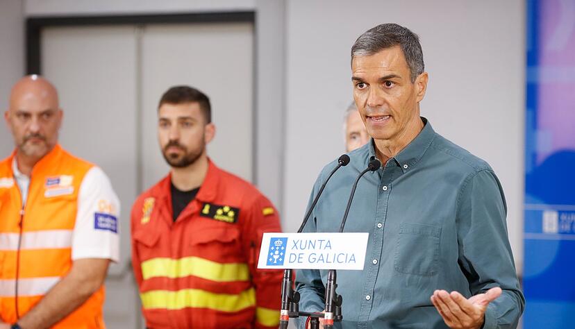 Der sozialistische Politiker besuchte am Nachmittag die besonders betroffenen Provinzen Ourense und León und sicherte umfassende Unterstützung zu. Der sozialistische Politiker besuchte am Nachmittag die besonders betroffenen Provinzen Ourense und León und sicherte umfassende Unterstützung zu.