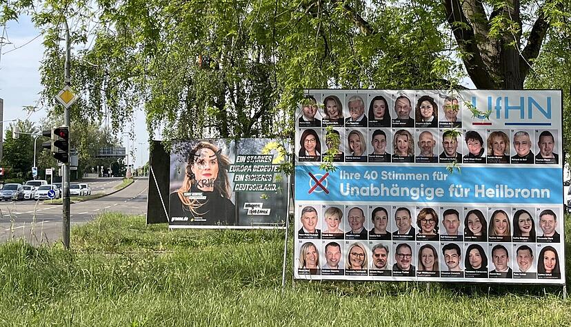 Am Silcherplatz in Heilbronn wurde bereits letzte Woche ein großes Plakat der Grünen verunstaltet.